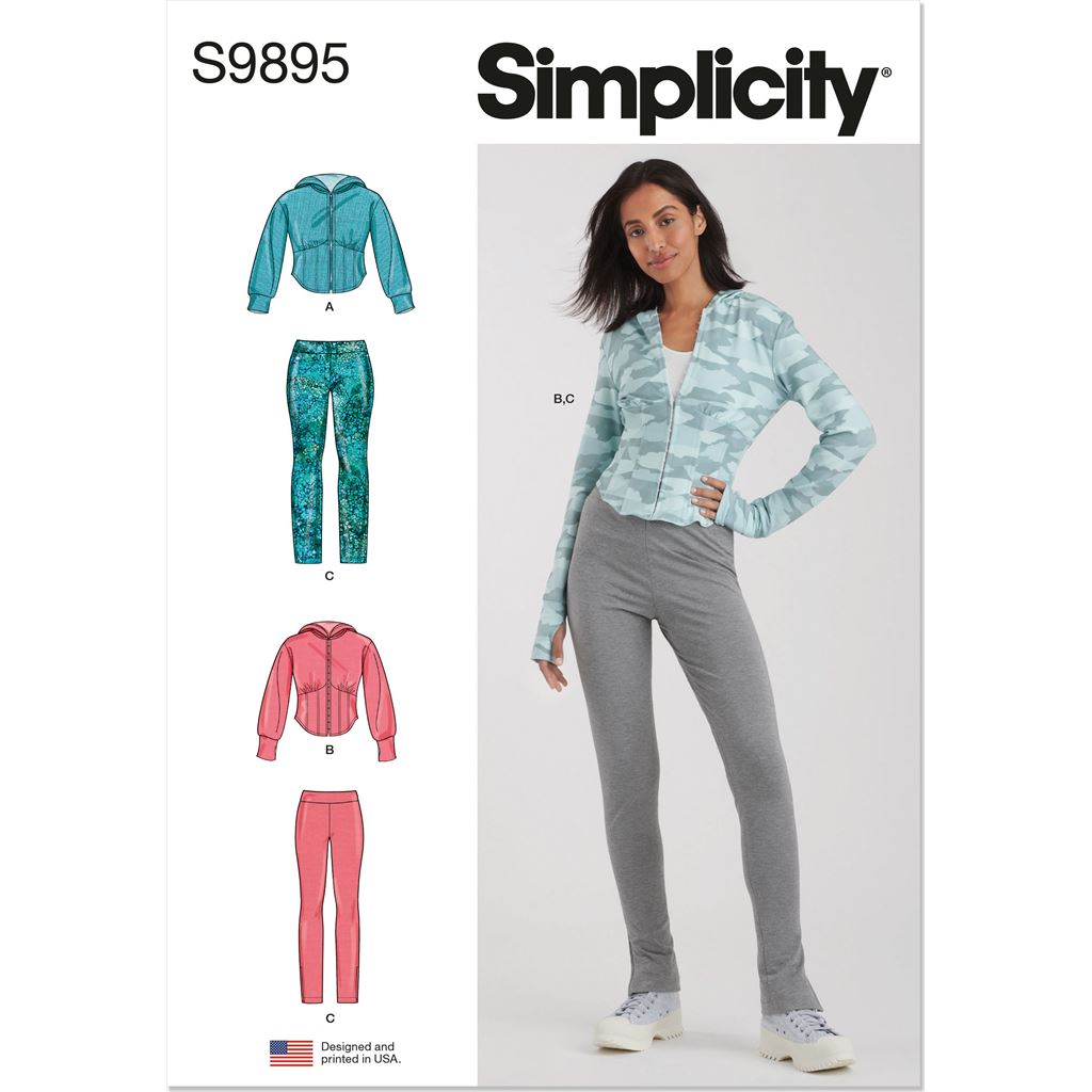 Simplicity Sewing Pattern S9895 Misses and Womens Jacket and Knit Leggings 9895 Image 1 From Patternsandplains.com