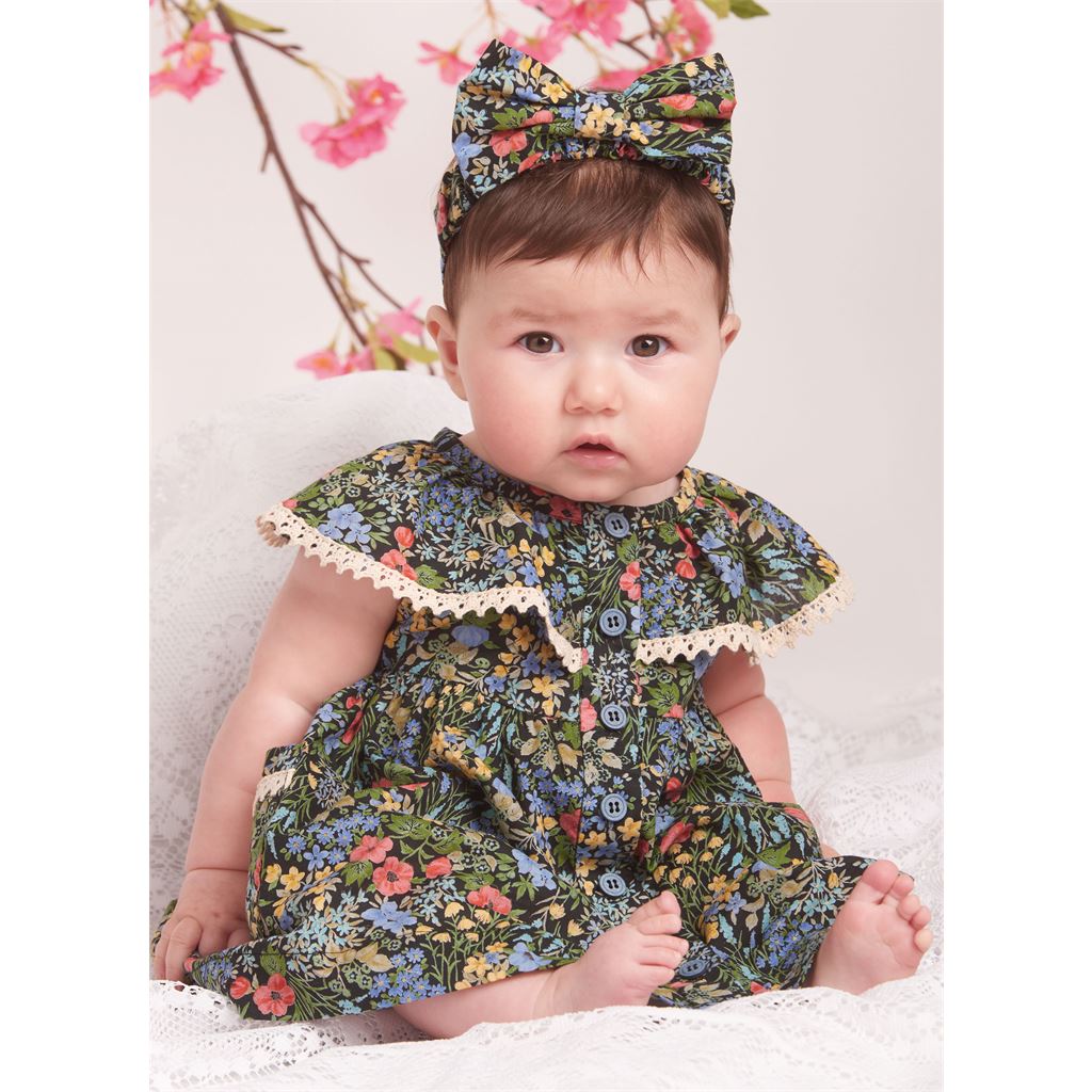 Simplicity Sewing Pattern S9898 Babies Dress Panty and Headband 9898 Image 2 From Patternsandplains.com