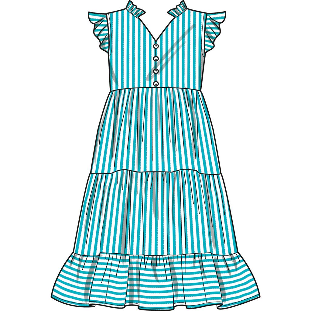 Simplicity Sewing Pattern S9900 Childrens and Girls Dress with Sleeve and Length Variations 9900 Image 5 From Patternsandplains.com