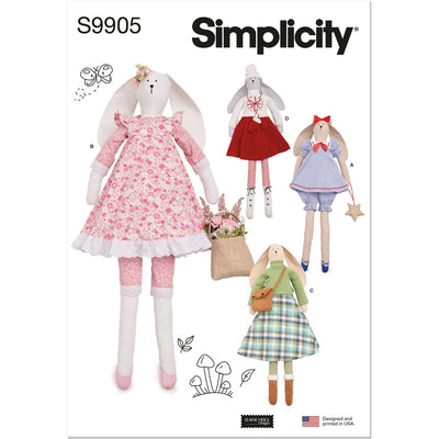 Simplicity Sewing Pattern S9905 Slender Plush Bunny and Clothes By Elaine Heigl Designs 9905 Image 1 From Patternsandplains.com