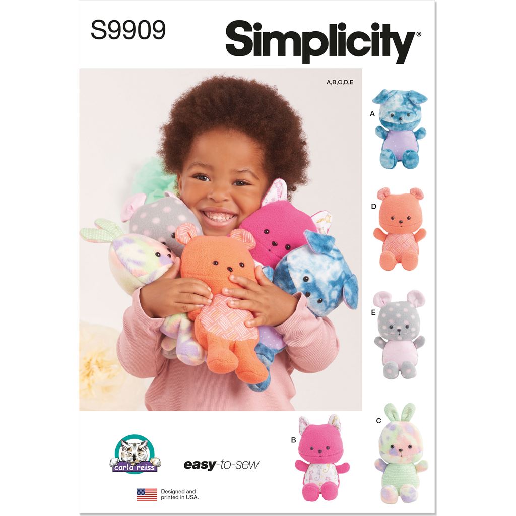 Simplicity Sewing Pattern S9909 Plush Animals By Carla Reiss Design 9909 Image 1 From Patternsandplains.com