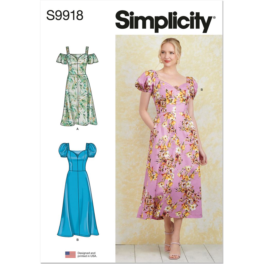 Simplicity Sewing Pattern S9918 Misses Dress with Sleeve and Length Variations 9918 Image 1 From Patternsandplains.com
