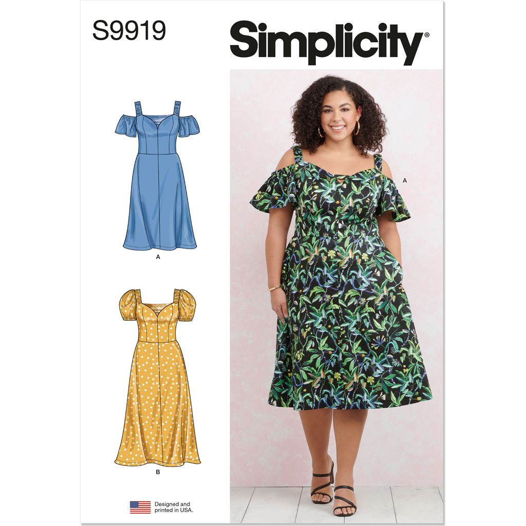 Simplicity Sewing Pattern S9919 Women's Dress with Sleeve and Length Variations 9919 - Patterns and Plains Simplicity Sewing Pattern S9919 Women's Dress with Sleeve and Length Variations 9919 - Patterns and Plains