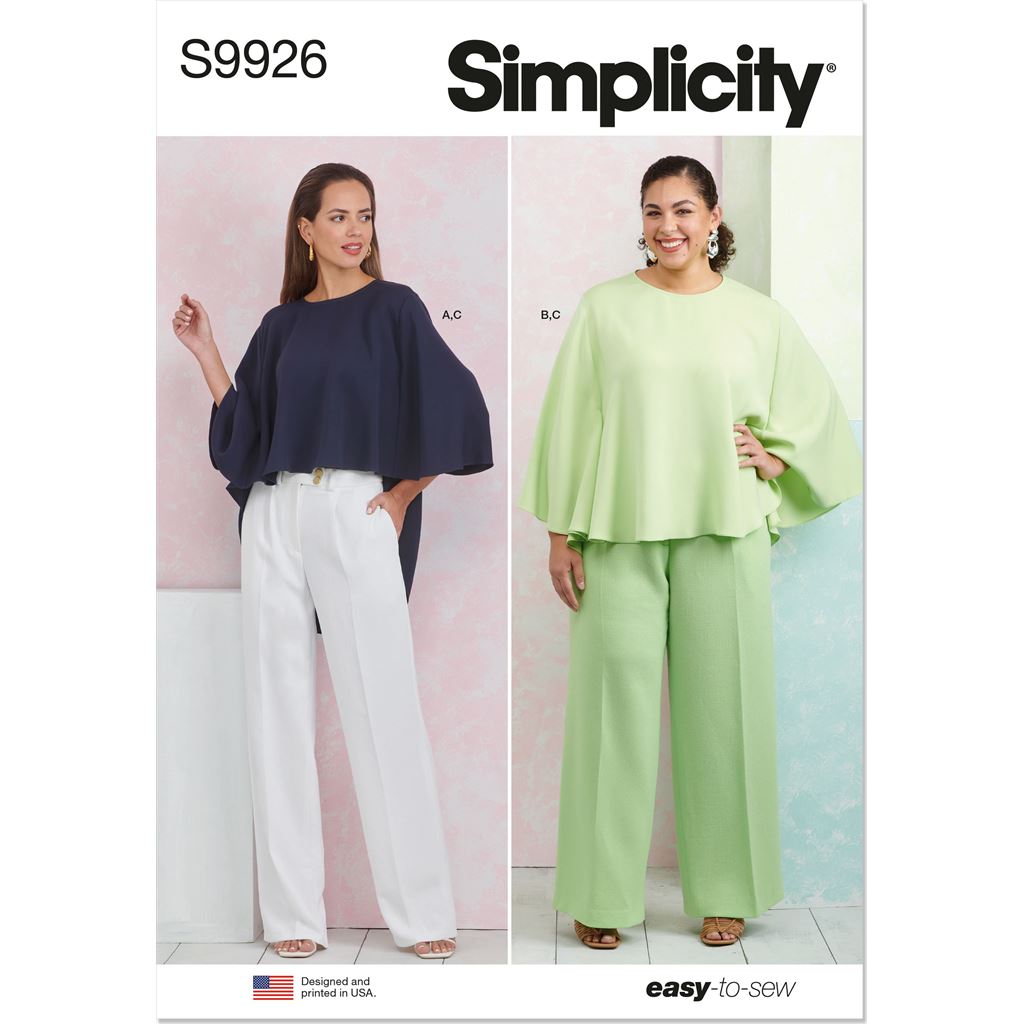 Simplicity Sewing Pattern S9926 Misses and Womens Tops and Pants 9926 Image 1 From Patternsandplains.com
