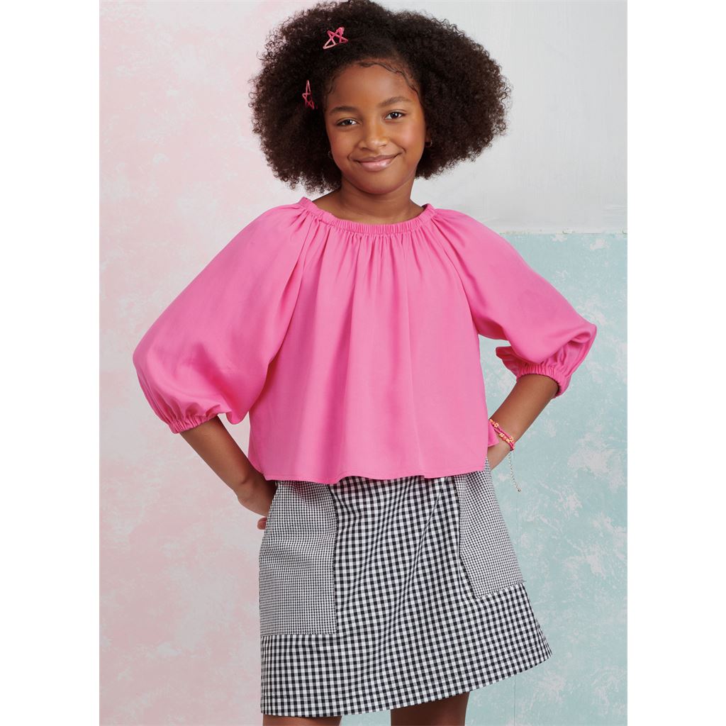 Simplicity Sewing Pattern S9934 Girls Tops and Skirts 9934 Image 2 From Patternsandplains.com