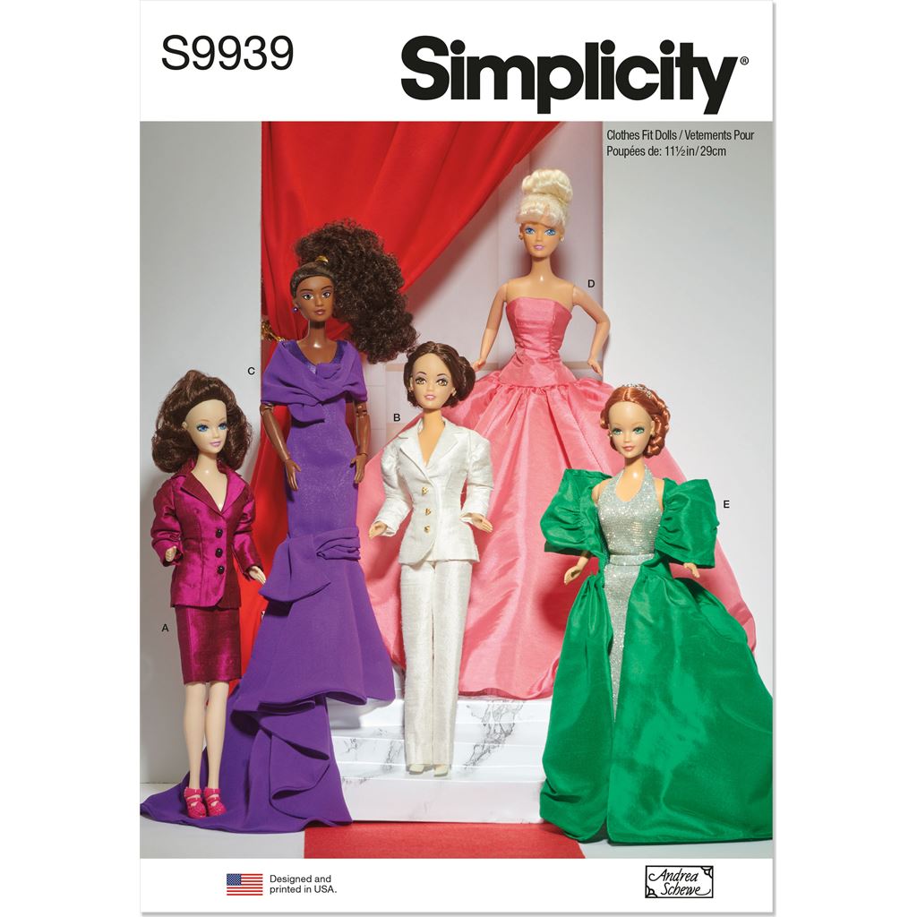 Simplicity Sewing Pattern S9939 11 1 2 Fashion Doll Clothes by Andrea Schewe Designs 9939 Image 1 From Patternsandplains.com