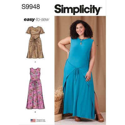 Simplicity Sewing Pattern S9948 Womens Knit Dress with Sleeve and Length Variations 9948 Image 1 From Patternsandplains.com