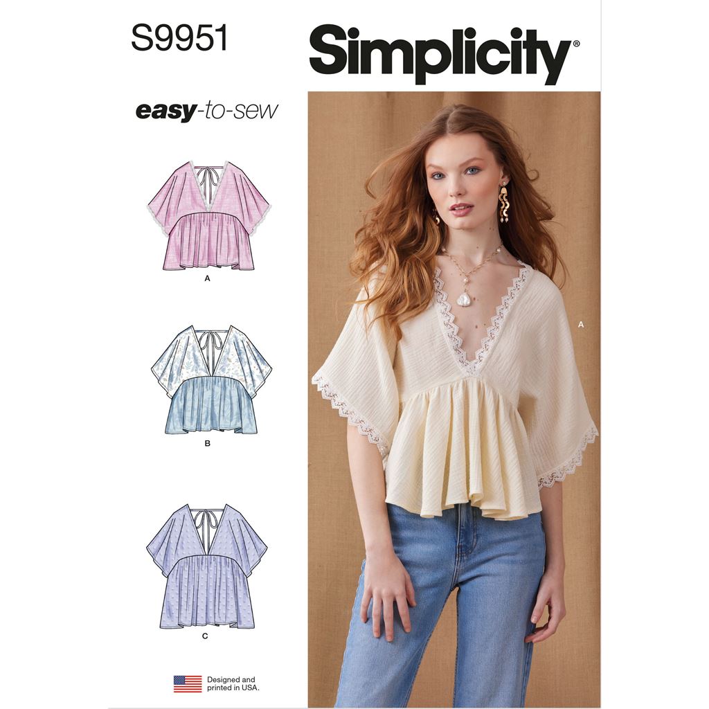 Simplicity Sewing Pattern S9951 Misses Top In Two Lengths 9951 Image 1 From Patternsandplains.com