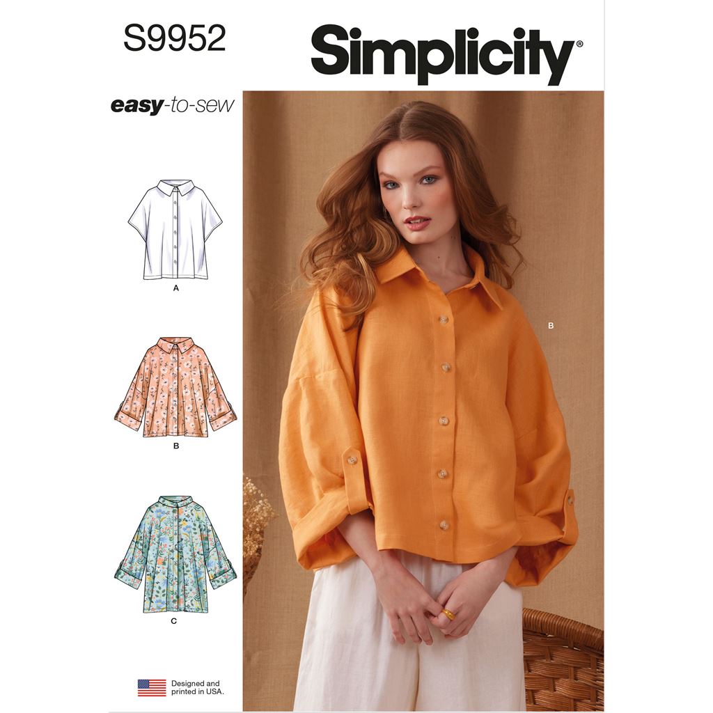 Simplicity Sewing Pattern S9952 Misses Shirts 9952 Image 1 From Patternsandplains.com