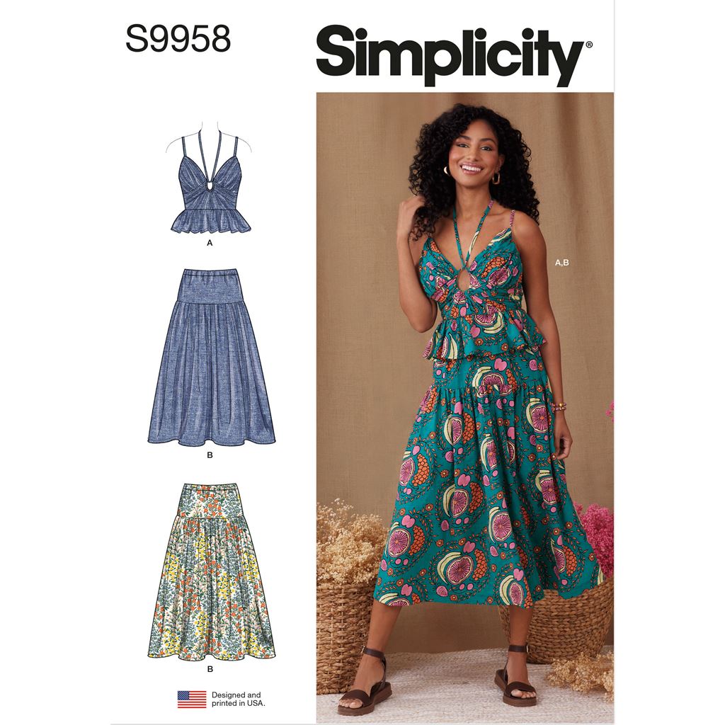 Simplicity Sewing Pattern S9958 Misses Top and Skirt 9958 Image 1 From Patternsandplains.com