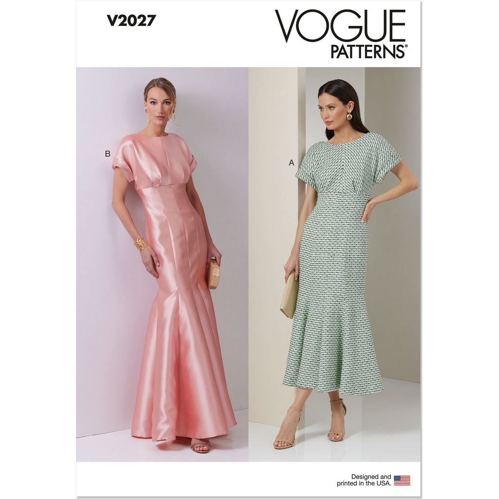 Vogue Pattern V2027 Misses Dress in Two Lengths 2027 Image 1 From Patternsandplains.com