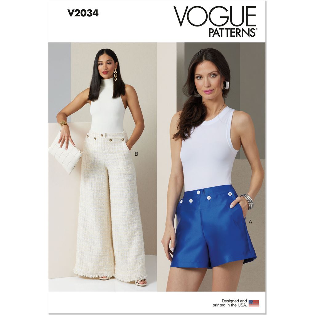 Vogue Pattern V2034 Misses Shorts and Pants 2034 Patterns and Plains