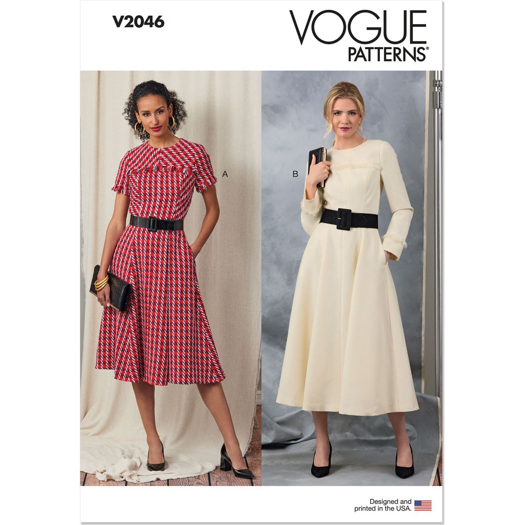 Vogue Pattern V2046 Misses' Dress with Sleeve and Length Variations 2046 - Patterns and Plains Vogue Pattern V2046 Misses' Dress with Sleeve and Length Variations 2046 - Patterns and Plains