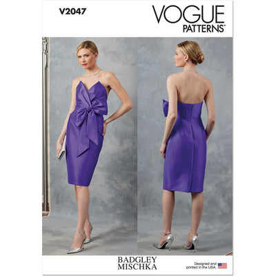 Vogue Pattern V2047 Misses Evening Dress by Badgley Mischka 2047 Image 1 From Patternsandplains.com