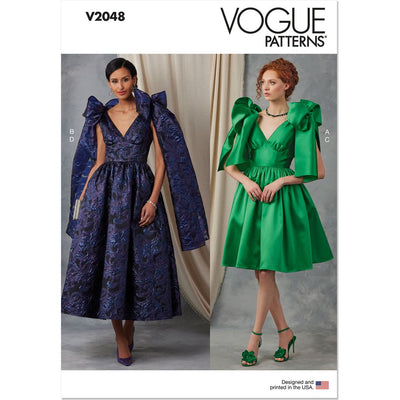 Vogue Pattern V2048 Misses Evening Dress in Two Lengths 2048 Image 1 From Patternsandplains.com