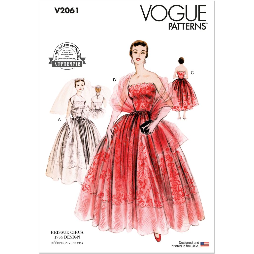 vogue evening dress patterns Vogue Pattern V2061 Misses' Dresses and Stole 2061
