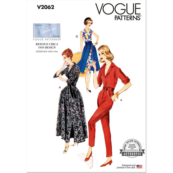 Vogue Pattern V2062 Misses' Slack Suit and Skirt 2062 - Patterns and Plains