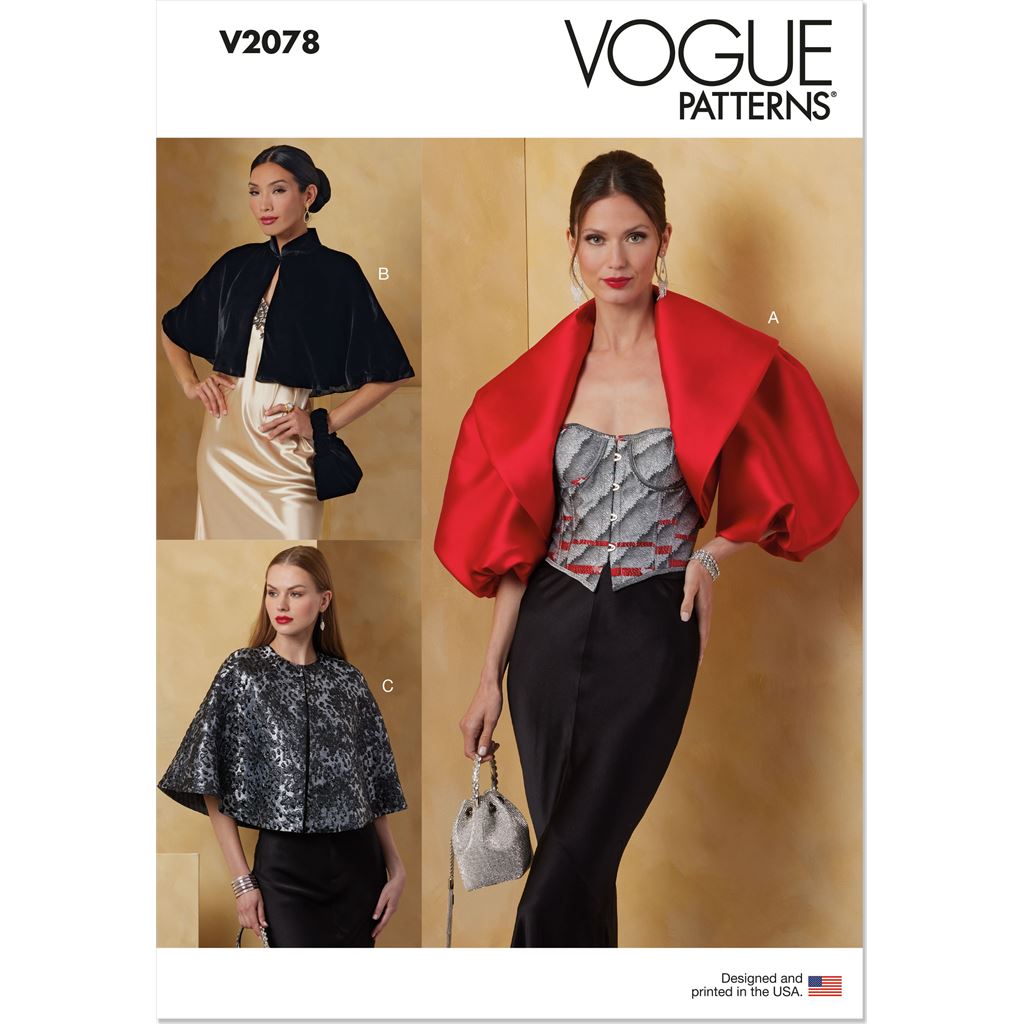 Vogue Pattern V2078 Misses Bolero and Capes 2078 Image 1 From Patternsandplains.com