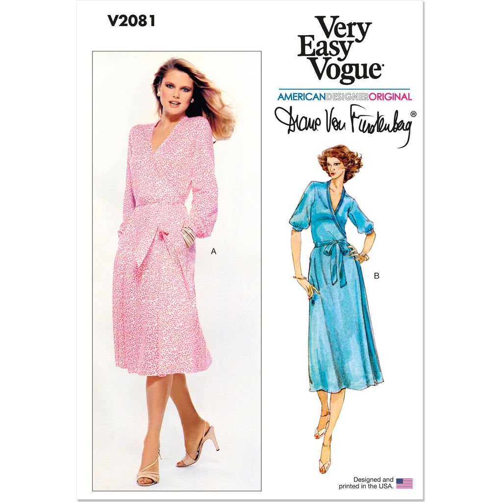 Vogue Pattern V2081 Misses Wrap Dress by Diane Von Furstenberg 2081 Image 1 From Patternsandplains.com