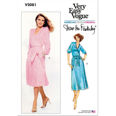 Vogue Pattern V2081 Misses Wrap Dress by Diane Von Furstenberg 2081 Image 1 From Patternsandplains.com