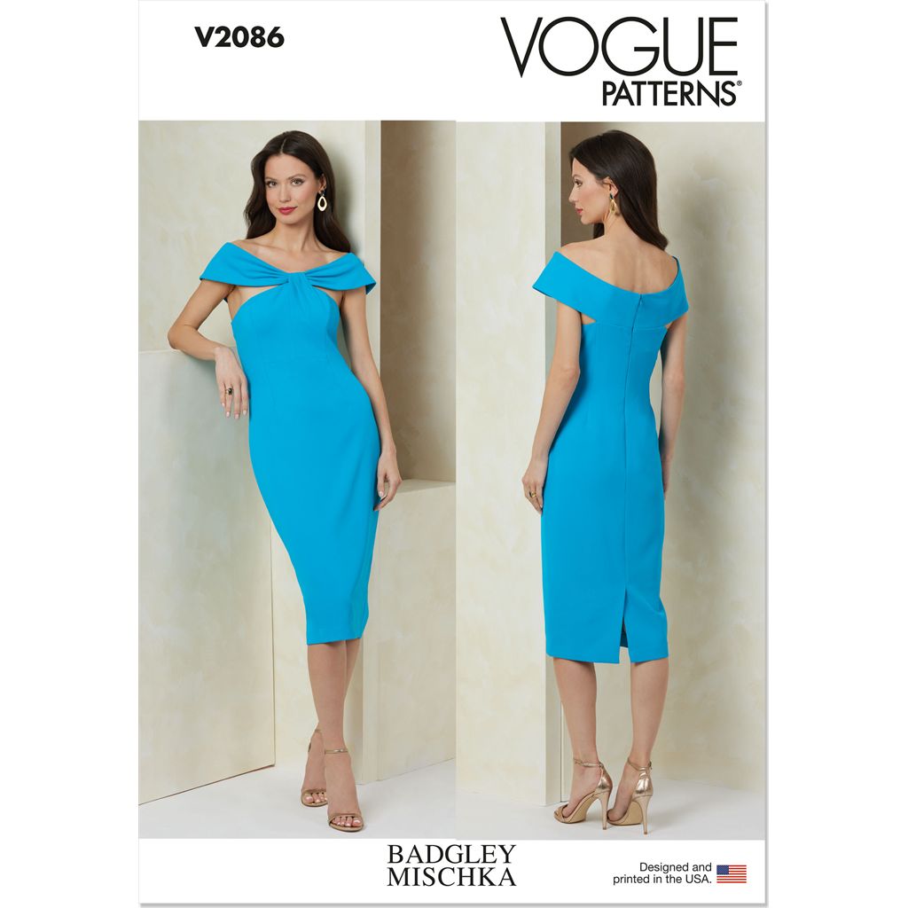 Vogue Pattern V2086 Misses Dress by Badgley Mischka 2086 Image 1 From Patternsandplains.com