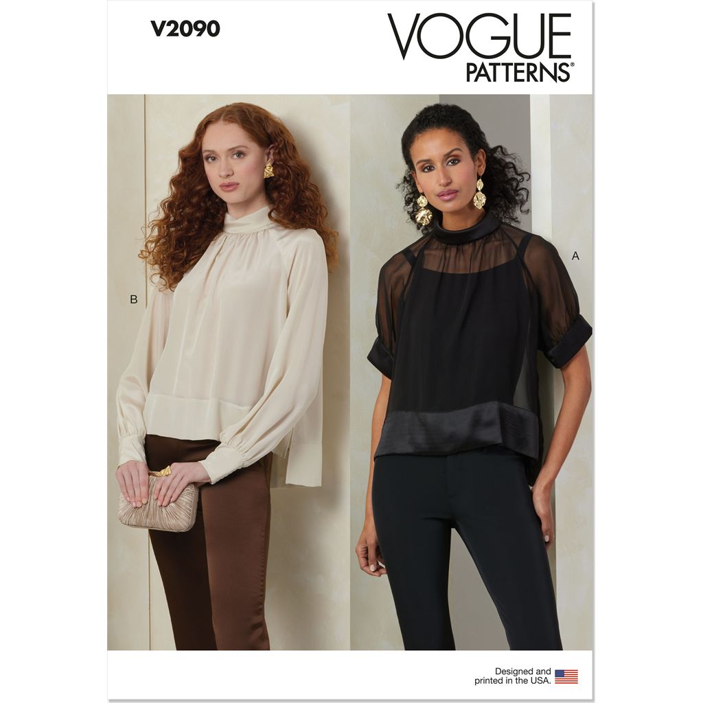Vogue Pattern V2090 Misses Top with Sleeve Variations 2090 Image 1 From Patternsandplains.com