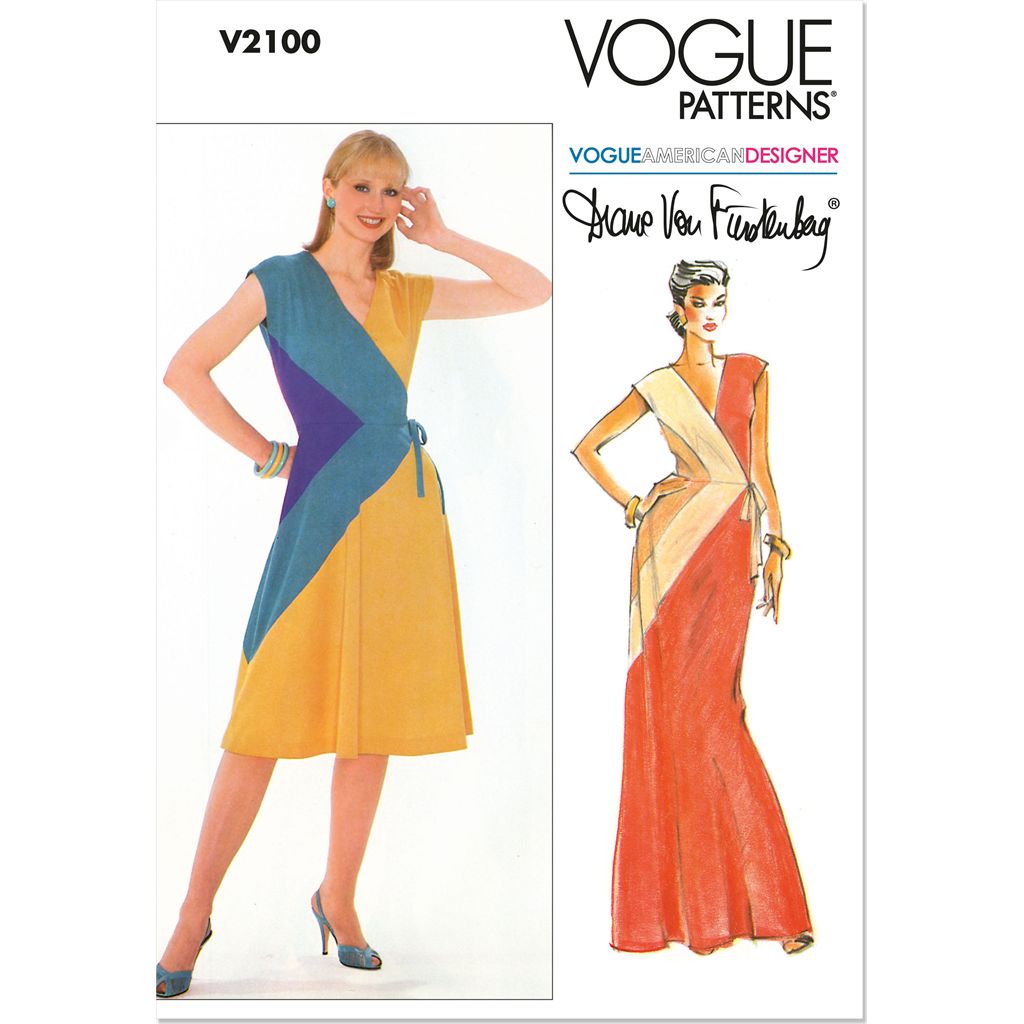 Vogue Pattern V2100 Misses Knit Dress by Diane Von Furstenberg 2100 Image 1 From Patternsandplains.com