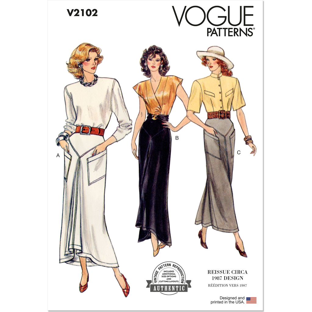 Vogue Pattern V2102 Misses Skirts 2102 Image 1 From Patternsandplains.com