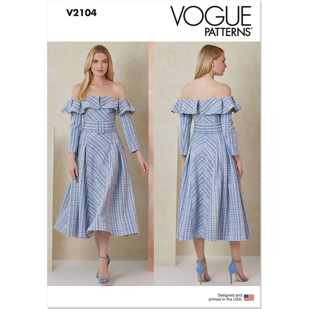 Vogue Pattern V2104 Misses Dress and Belt 2104 Image 1 From Patternsandplains.com