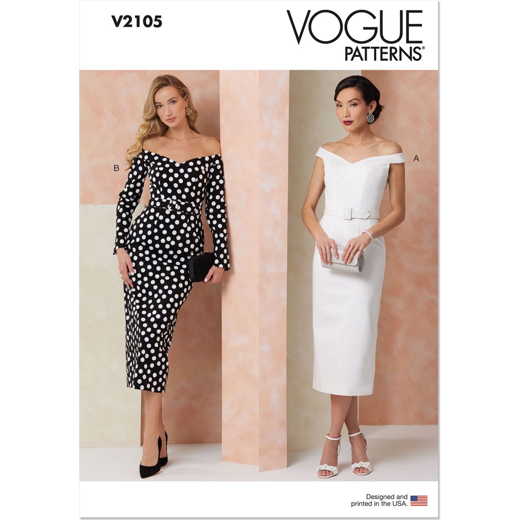 Vogue Pattern V2105 Misses Dress with Petite Lines and Belt 2105 Image 1 From Patternsandplains.com