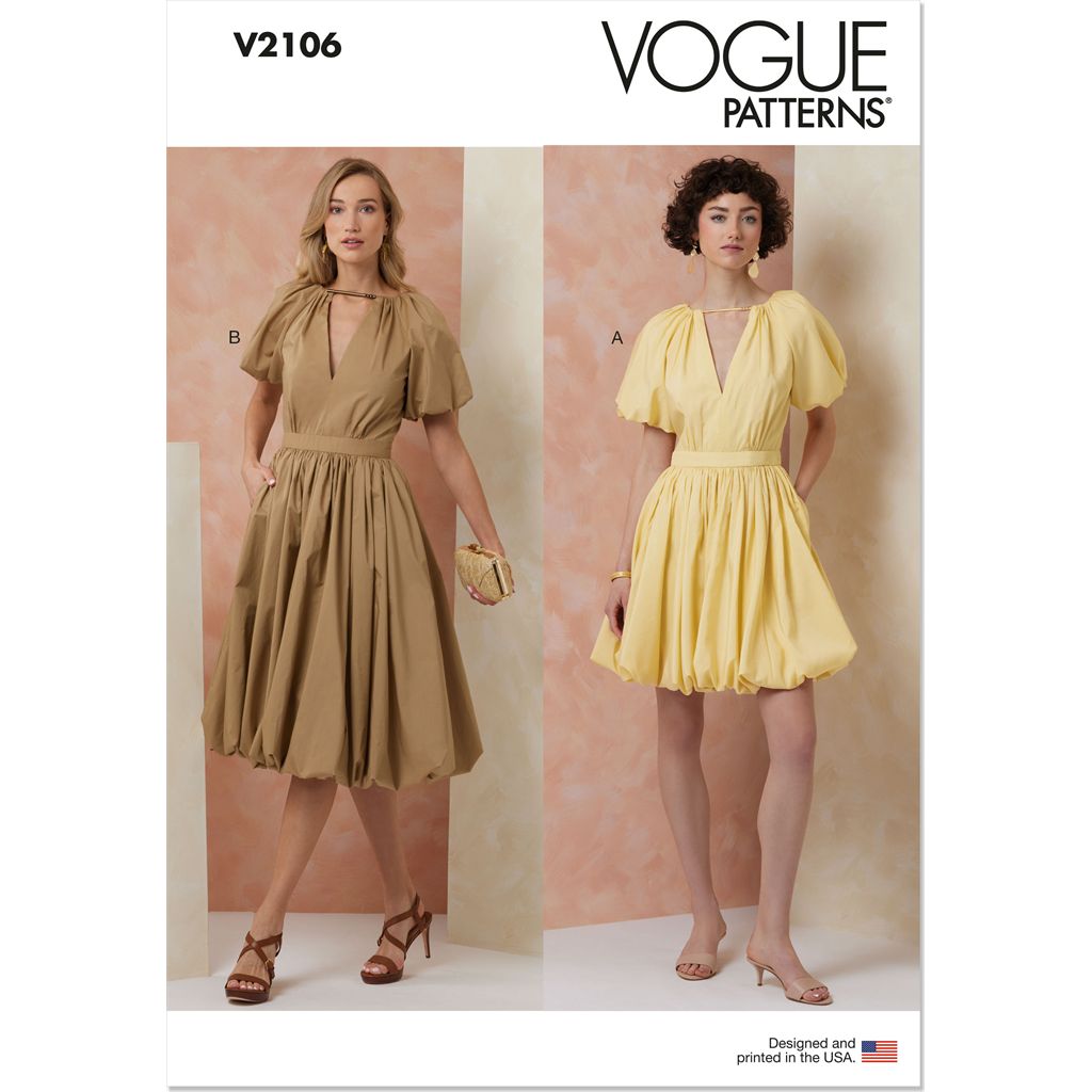 Vogue Pattern V2106 Misses Dress in Two Lengths 2106 Image 1 From Patternsandplains.com