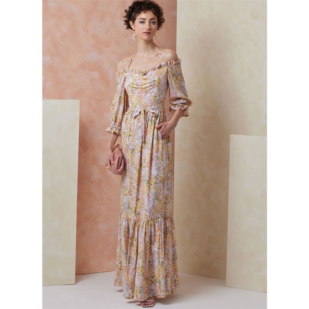 Vogue Pattern V2107 Misses Dress in Two Lengths with Tie Belt 2107 Image 3 From Patternsandplains.com