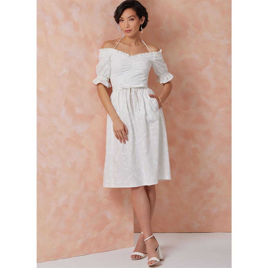 Vogue Pattern V2107 Misses Dress in Two Lengths with Tie Belt 2107 Image 4 From Patternsandplains.com