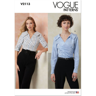 Vogue Pattern V2113 Misses Top with Sleeve Variations 2113 Image 1 From Patternsandplains.com