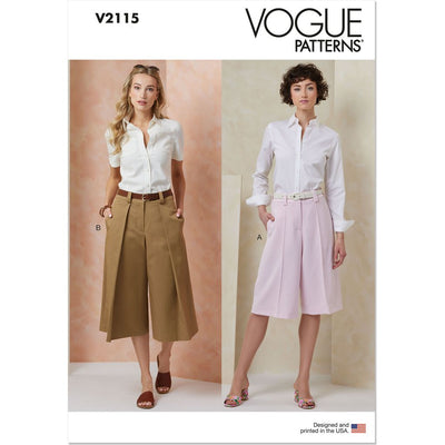 Vogue Pattern V2115 Misses Shorts in Two Lengths 2115 Image 1 From Patternsandplains.com