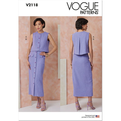 Vogue Pattern V2118 Misses Top and Skirt 2118 Image 1 From Patternsandplains.com