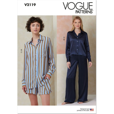 Vogue Pattern V2119 Misses Pyjamas 2119 Image 1 From Patternsandplains.com