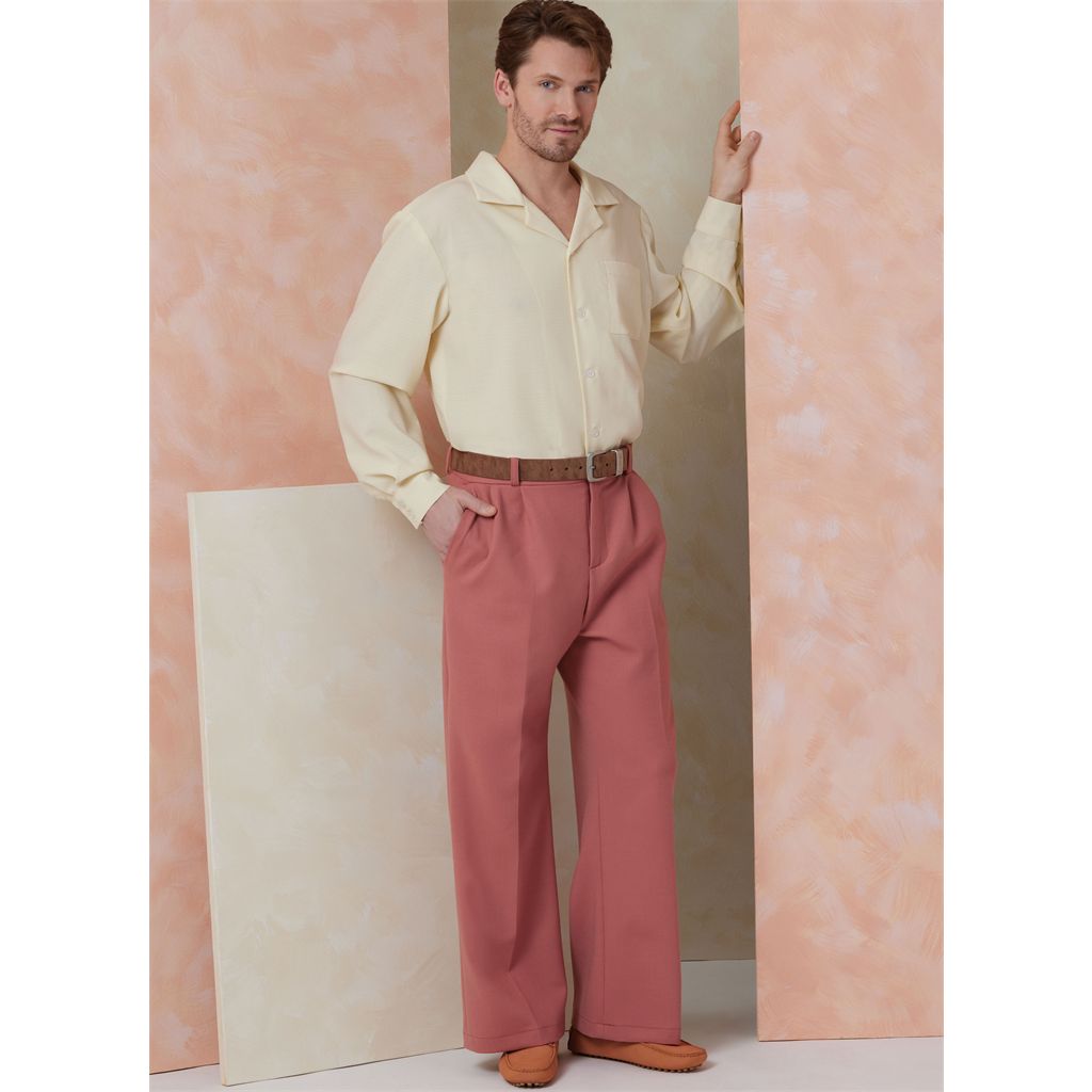 Vogue Pattern V2120 Mens Shirt with Sleeve Variations Shorts Pants and Belt 2120 Image 5 From Patternsandplains.com