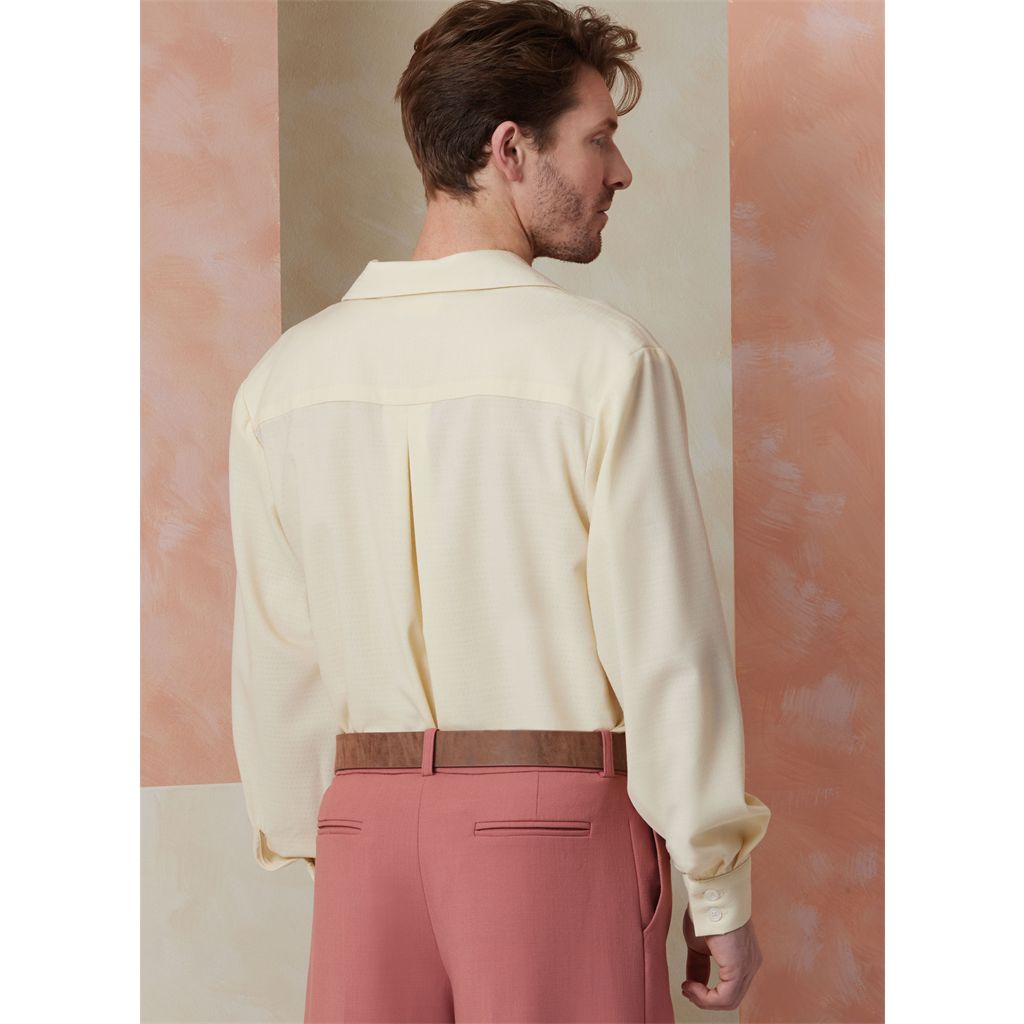 Vogue Pattern V2120 Mens Shirt with Sleeve Variations Shorts Pants and Belt 2120 Image 7 From Patternsandplains.com