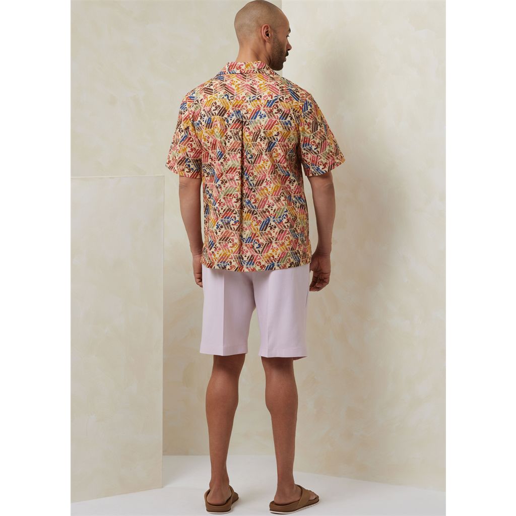 Vogue Pattern V2120 Mens Shirt with Sleeve Variations Shorts Pants and Belt 2120 Image 8 From Patternsandplains.com