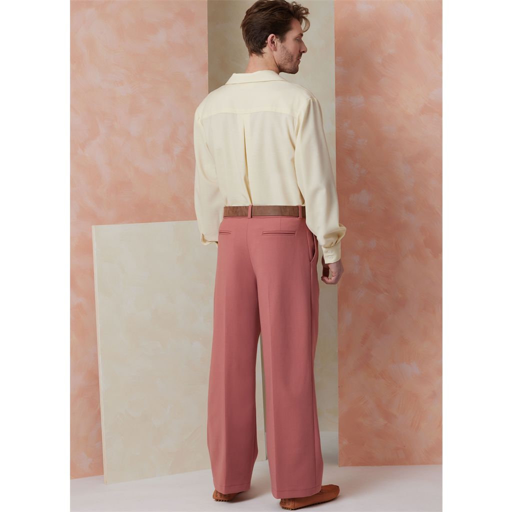 Vogue Pattern V2120 Mens Shirt with Sleeve Variations Shorts Pants and Belt 2120 Image 9 From Patternsandplains.com