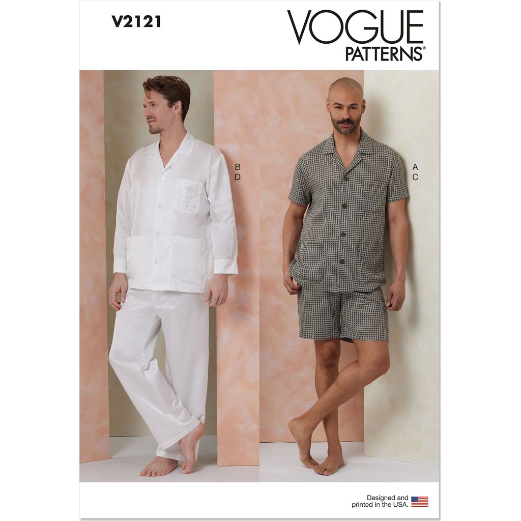 Vogue Pattern V2121 Mens PYjamas 2121 Image 1 From Patternsandplains.com