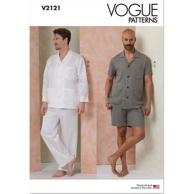Vogue Pattern V2121 Mens PYjamas 2121 Image 1 From Patternsandplains.com