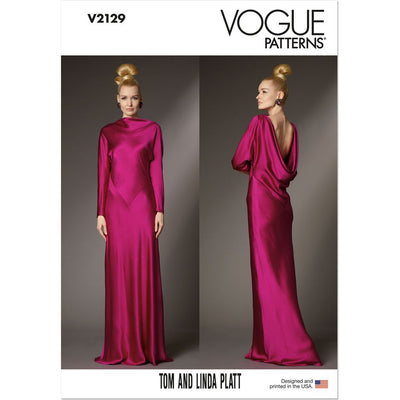 Vogue Pattern V2129 Misses Bias Cut Full Length Dress by Tom And Linda Platt 2129 Image 1 From Patternsandplains.com