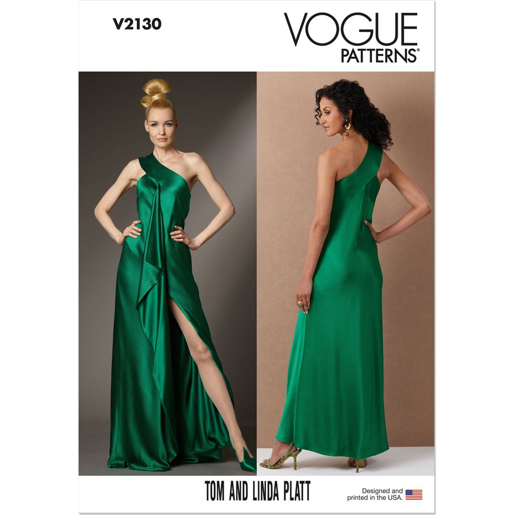 Vogue Pattern V2130 Misses Bias Cut One Shoulder Dress by Tom And Linda Platt 2130 Image 1 From Patternsandplains.com