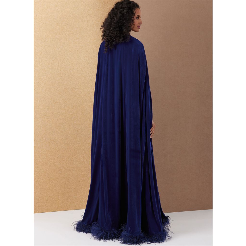 Vogue Pattern V2132 Misses Full Length Cape and Dress with Sash 2132 Image 4 From Patternsandplains.com