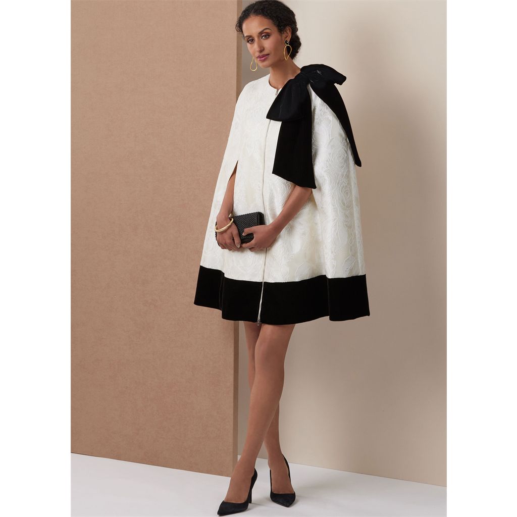Vogue Pattern V2133 Misses Short Cape and Fitted Dress with Detachable Bow 2133 Image 5 From Patternsandplains.com