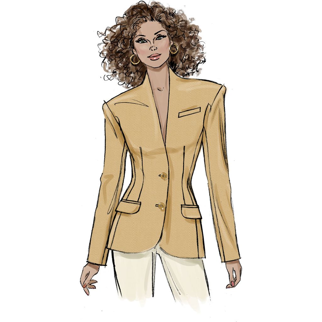Vogue Pattern V2136 Misses Jacket with and without Collar 2136 Image 5 From Patternsandplains.com