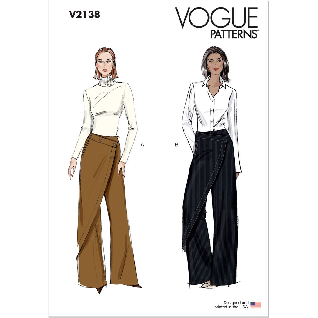 Vogue Pattern V2138 Misses Wrap Pants 2138 Image 1 From Patternsandplains.com