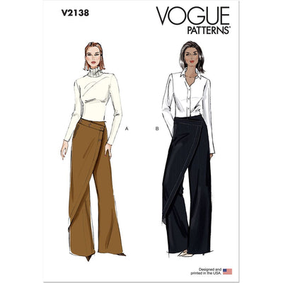Vogue Pattern V2138 Misses Wrap Pants 2138 Image 1 From Patternsandplains.com